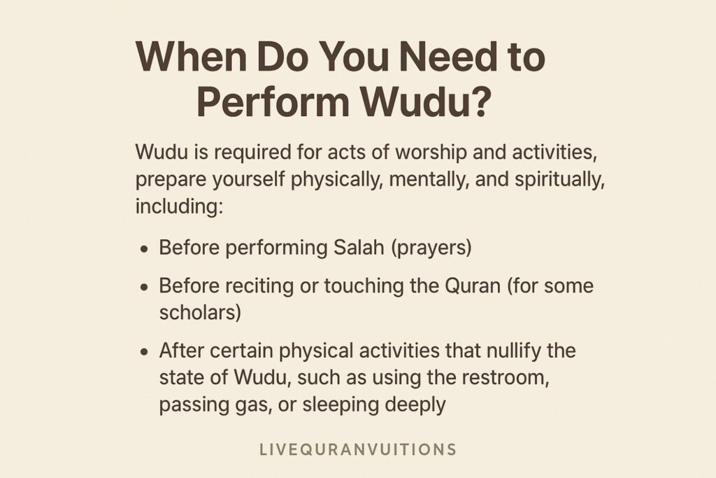 How do you need to perform wudu